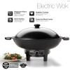 image:imageAroma Housewares AEW306 Electric Wok with Tempered Glass Lid Easy Clean Nonstick Cooking Chopsticks Tempura and Steaming Racks Professional Model BlackBasic Model