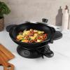 image:imageAroma Housewares AEW306 Electric Wok with Tempered Glass Lid Easy Clean Nonstick Cooking Chopsticks Tempura and Steaming Racks Professional Model BlackProfessional Model