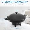 image:imageAroma Housewares AEW306 Electric Wok with Tempered Glass Lid Easy Clean Nonstick Cooking Chopsticks Tempura and Steaming Racks Professional Model BlackBasic Model