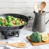 image:imageAroma Housewares AEW306 Electric Wok with Tempered Glass Lid Easy Clean Nonstick Cooking Chopsticks Tempura and Steaming Racks Professional Model BlackBasic Model