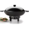 image:imageAroma Housewares AEW306 Electric Wok with Tempered Glass Lid Easy Clean Nonstick Cooking Chopsticks Tempura and Steaming Racks Professional Model BlackBasic Model