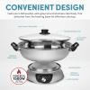 image:imageAroma Stainless Steel Hot Pot Silver ASP600 5 quartDualSided