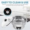 image:imageAroma Stainless Steel Hot Pot Silver ASP600 5 quartDualSided
