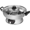 image:imageAroma Stainless Steel Hot Pot Silver ASP600 5 quartDualSided