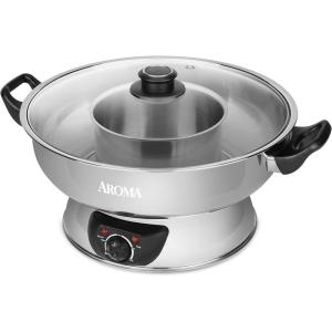 image:imageAroma Stainless Steel Hot Pot Silver ASP600 5 quartSichuan Style