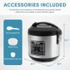 image:imageAROMA Digital Rice Cooker 4Cup Uncooked  8Cup Cooked Steamer Grain Cooker Multicooker 2 Qt Stainless Steel Exterior ARC914SBD4 Cup Uncooked  8 Cup Cooked