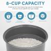 image:imageAROMA Digital Rice Cooker 4Cup Uncooked  8Cup Cooked Steamer Grain Cooker Multicooker 2 Qt Stainless Steel Exterior ARC914SBD4 Cup Uncooked  8 Cup Cooked