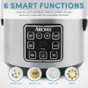 image:imageAROMA Digital Rice Cooker 4Cup Uncooked  8Cup Cooked Steamer Grain Cooker Multicooker 2 Qt Stainless Steel Exterior ARC914SBD4 Cup Uncooked  8 Cup Cooked