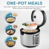 image:imageAROMA Digital Rice Cooker 4Cup Uncooked  8Cup Cooked Steamer Grain Cooker Multicooker 2 Qt Stainless Steel Exterior ARC914SBDProfessional 10 Cup Uncooked  20 Cup Cooked