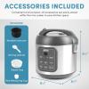image:imageAROMA Digital Rice Cooker 4Cup Uncooked  8Cup Cooked Steamer Grain Cooker Multicooker 2 Qt Stainless Steel Exterior ARC914SBDProfessional 4 Cup Uncooked  8 Cup Cooked