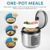 image:imageAROMA Professional Digital Rice Cooker Multicooker 4Cup Uncooked  8Cup Cooked Steamer Slow Cooker Oatmeal Cooker STS Auto Keep Warm 2 Qt Stainless Steel Exterior ARC954SBD10 Cup Uncooked  20 Cup Cooked