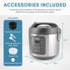 image:imageAROMA Professional Digital Rice Cooker Multicooker 4Cup Uncooked  8Cup Cooked Steamer Slow Cooker Oatmeal Cooker STS Auto Keep Warm 2 Qt Stainless Steel Exterior ARC954SBD10 Cup Uncooked  20 Cup Cooked