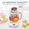 image:imageAROMA Professional Infusion Glass Electric Tea Kettle with Temperature Control and 10 Preset Modes 6 Cups 15 Liters