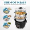 image:imageAroma Housewares ARC3631NGB 3 Uncooked6 Cups Cooked Rice Cooker Steamer Multicooker 26 cups Black
