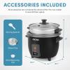 image:imageAroma Housewares ARC3631NGB 3 Uncooked6 Cups Cooked Rice Cooker Steamer Multicooker 26 cups Black