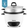image:imageAroma Housewares Aroma 6cup cooked 15 Qt One Touch Rice Cooker White amp 14Cup Cooked 7Cup UNCOOKED Pot Style Rice Cooker and Food SteamerWHITE