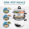 image:imageAroma Housewares Aroma 6cup cooked 15 Qt One Touch Rice Cooker White amp 14Cup Cooked 7Cup UNCOOKED Pot Style Rice Cooker and Food SteamerWHITE