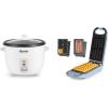 image:imageAROMA Rice amp Grain Cooker and Waffle Maker Bundle  Cook Rice Grains Soup Make Paninis and Donuts  Includes 6Cup Cooked 3Cup Uncooked Rice Cooker and Swap amp Flip Waffle Maker