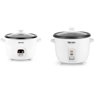 image:imageAROMA 20Cup Cooked  5Qt Rice amp Grain Cooker ARC390NGP amp Aroma 6cup cooked 15 Qt One Touch Rice Cooker White ARC363NG 6 cup cooked 3 cup uncook 15 QtModern Rice Cooker  White