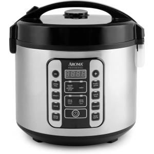 image:imageAROMA Digital Rice Cooker 4Cup Uncooked  8Cup Cooked Steamer Grain Cooker Multicooker 2 Qt Stainless Steel Exterior ARC914SBDProfessional 10 Cup Uncooked  20 Cup Cooked