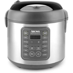 image:imageAROMA Professional Digital Rice Cooker Multicooker 4Cup Uncooked  8Cup Cooked Steamer Slow Cooker Oatmeal Cooker STS Auto Keep Warm 2 Qt Stainless Steel Exterior ARC954SBD10 Cup Uncooked  20 Cup Cooked