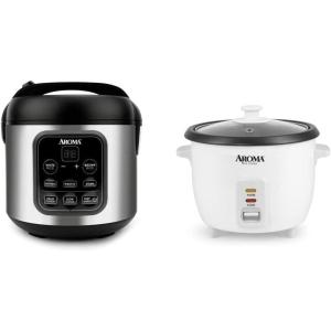 image:imageAroma Housewares ARC994SB Rice amp Grain Cooker Slow Cook Steam Oatmeal Risotto 8cup cooked4cup uncooked2Qt Stainless Steel amp Aroma 6cup 15 Qt One Touch Rice Cooker White 15 Qt