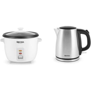 image:imageAroma Housewares Aroma 6cup cooked 15 Qt One Touch Rice Cooker White ARC363NG 6 cup cooked 3 cup uncook 15 Qt amp Housewares 10L  4cup Stainless Steel Electric Kettle AWK267SB