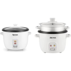 image:imageAroma Housewares Aroma 6cup cooked 15 Qt One Touch Rice Cooker White ARC363NG amp 4Cup Cooked  1Qt Rice amp Grain Cooker with Automatic Warm Mode SteamerModern