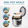 image:imageAROMA 8Cup Cooked  2 Qt Digital Rice amp Grain Multicooker Durable Nonstick Inner Pot Oatmeal Steam White amp Brown Rice Keep Warm10 Cup Uncooked