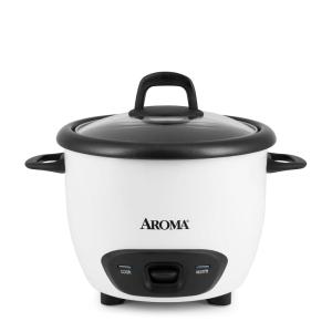 image:imageAROMA 6Cup Cooked OneTouch Pot Style Rice Cooker with CoreCoat PFASFree Nonstick Ceramic Surface 15 QuartsWhite