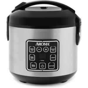 image:imageAROMA 8Cup Cooked  2 Qt Digital Rice amp Grain Multicooker Durable Nonstick Inner Pot Oatmeal Steam White amp Brown Rice Keep WarmClassic 4 Cup Uncooked