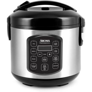 image:imageAROMA 8Cup Cooked  2 Qt Digital Rice amp Grain Multicooker Durable Nonstick Inner Pot Oatmeal Steam White amp Brown Rice Keep WarmProfessional 4 Cup Uncooked