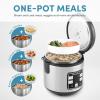 image:imageAROMA Select Stainless Rice Cooker 4Cup Uncooked  8Cup Cooked 2 Qt Stainless Steel Inner Pot Multicooker Steamer Stainless Steel ARC914SBDS
