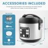 image:imageAROMA Select Stainless Rice Cooker 4Cup Uncooked  8Cup Cooked 2 Qt Stainless Steel Inner Pot Multicooker Steamer Stainless Steel ARC914SBDS