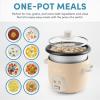 image:imageAroma Housewares 4Cups Cooked  1Qt Rice amp Grain Cooker ARC302NG WhiteMilk Tea