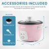 image:imageAroma Housewares 4Cups Cooked  1Qt Rice amp Grain Cooker ARC302NG WhitePink