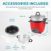 image:imageAroma Housewares 6Cup Cooked PotStyle Rice Cooker and Food Steamer Black ARC7431NGBRed