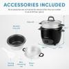 image:imageAroma Housewares ARC7431NGR 6Cup Cooked 3Cup UNCOOKED Pot Style Rice Cooker and Food SteamerRedBlack
