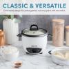image:imageAroma Housewares ARC7431NGR 6Cup Cooked 3Cup UNCOOKED Pot Style Rice Cooker and Food SteamerRedWhite