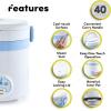 image:imageAroma Housewares MRC903D Mi 3Cup Cooked 15Cup UNCOOKED Digital Cool Touch Mini Rice CookerWhiteBlueWhite