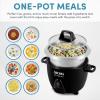 image:imageAroma Housewares Select Stainless Rice Cooker amp Warmer with Uncoated Inner Pot 3Cupuncooked6Cupcooked 12Qt ARC753SGB Black3Cup Uncooked6Cup Cooked  12Qt