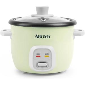 image:imageAroma Housewares 4Cups Cooked  1Qt Rice amp Grain Cooker ARC302NG WhiteLight Green