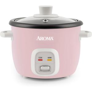 image:imageAroma Housewares 4Cups Cooked  1Qt Rice amp Grain Cooker ARC302NG WhitePink