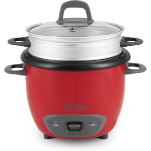 image:imageAroma Housewares 6Cup Cooked PotStyle Rice Cooker and Food Steamer Black ARC7431NGBRed