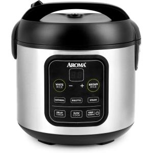image:imageAroma Housewares ARC994SB Rice amp Grain Cooker Slow Cook Steam Oatmeal Risotto 8cup cooked4cup uncooked2Qt Stainless Steel4 Cup Uncooked