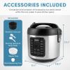 image:imageAROMA Professional Digital Rice Cooker 10Cup Uncooked  20Cup Cooked Multicooker Slow Cooker Steamer Oatmeal Cooker Egg Cooker STS 5 Qt Black ARC5200SB10Cup Uncooked  20Cup Cooked