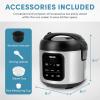 image:imageAROMA Professional Digital Rice Cooker 10Cup Uncooked  20Cup Cooked Multicooker Slow Cooker Steamer Oatmeal Cooker Egg Cooker STS 5 Qt Black ARC5200SB4Cup Uncooked  8Cup Cooked