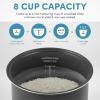 image:imageAROMA Professional Digital Rice Cooker 10Cup Uncooked  20Cup Cooked Multicooker Slow Cooker Steamer Oatmeal Cooker Egg Cooker STS 5 Qt Black ARC5200SB4Cup Uncooked  8Cup Cooked