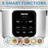 image:imageAROMA Professional Digital Rice Cooker 10Cup Uncooked  20Cup Cooked Multicooker Slow Cooker Steamer Oatmeal Cooker Egg Cooker STS 5 Qt Black ARC5200SB4Cup Uncooked  8Cup Cooked