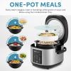 image:imageAroma Housewares 20 Cup Cooked 10 cup uncooked Digital Rice Cooker Slow Cooker Food Steamer SS Exterior ARC150SBBlackProfessional CoreCoat Ceramic